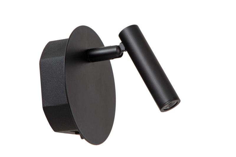 Lucide JOLIJN - Nástenné bodové svietidlo - Ø 10,2 cm - LED - Čierne